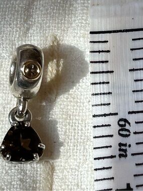 Pandora Ladies 14K & Sterling Silver Smokey Quartz pendant Charm